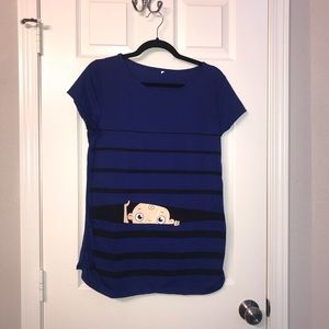 Maternity Blue Graphic Tee